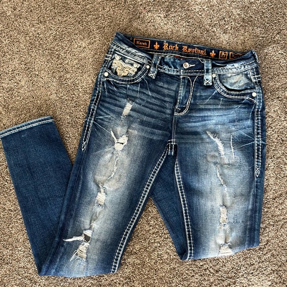 Rock Revival Womens size 27/30 Cambria easy ankle skinny Jean like new - Picture 2 of 5
